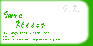 imre kleisz business card